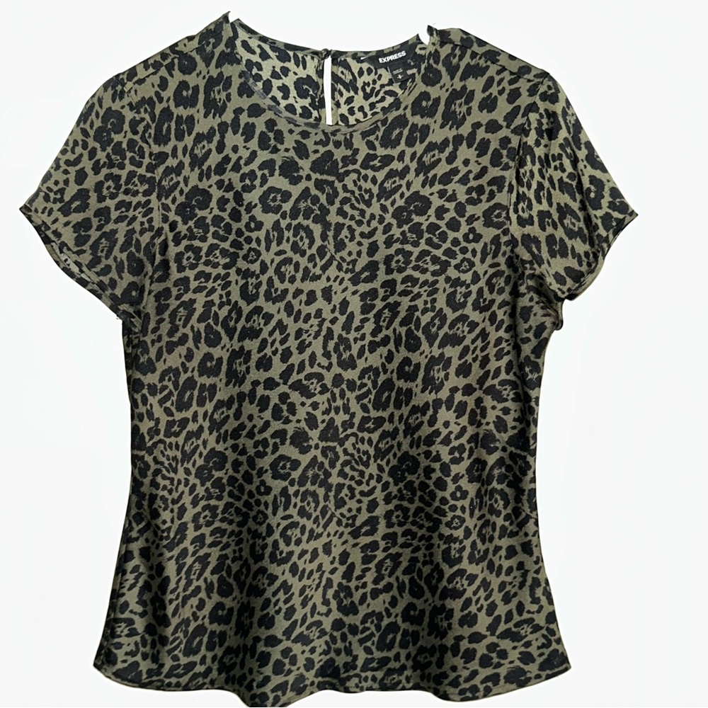 Express Leopard Print Top Small - image 1